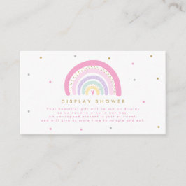 Pastel Rainbow Visning Shower Tilläggskort