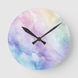 Pastel Rainbow Wall Clock Rund Klocka