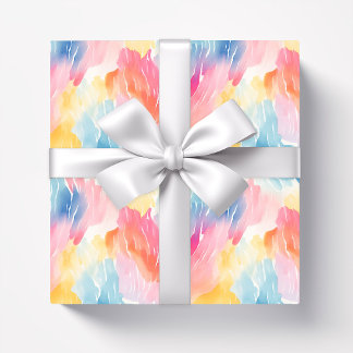 Pastel Rainbow Watercolor, Abstrakt Presentpapper