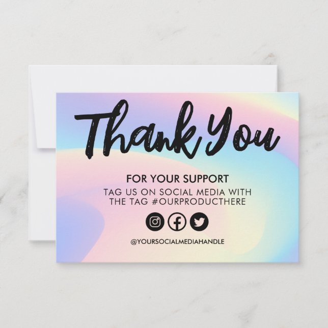 Pastel Rainbow Watercolor Tack för att du infogar  (Framsida)