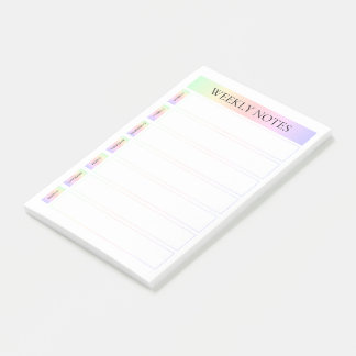 Pastel Rainbow Weekly noterar tacksamt Post-it Block