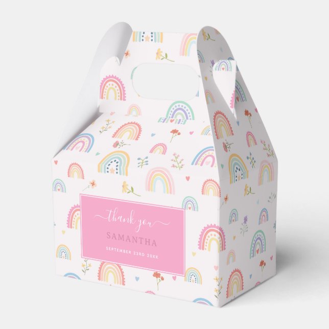 Pastel Rainbows Girly Wildblommor & Hearts Presentaskar (Framsidan Sidan)