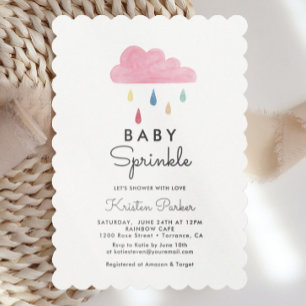 Pastel Raindrops Baby Sprinkle Baby Shower Inbjudningar