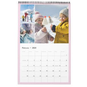 Pastel Ramar månadsfoto Collage Family Foton Kalender