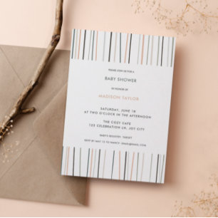 Pastel Rand Baby Shower för modern Neutralt Inbjudningar