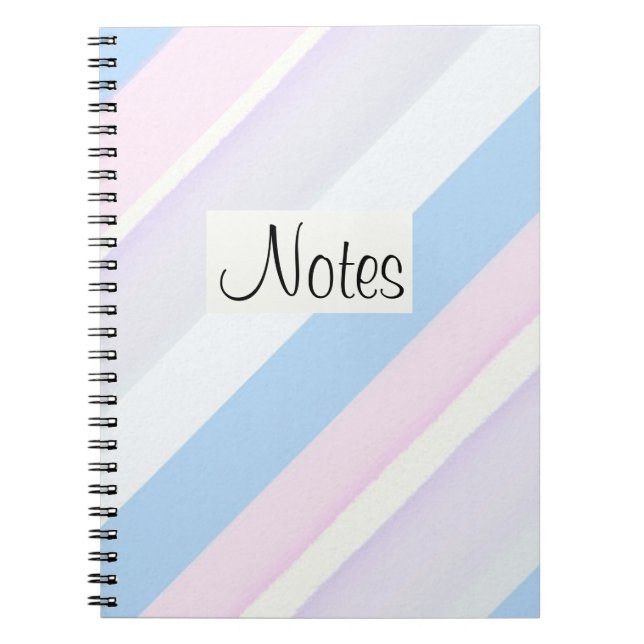 Pastel rand blue white och rosa anteckningsbok (Framsidan)