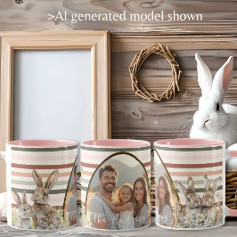 Pastel Rand fotot Påsk med Bunnies Mugg