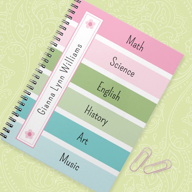 Pastel Rand Monogrammed Back to school Anteckningsbok (Skapare uppladdad)
