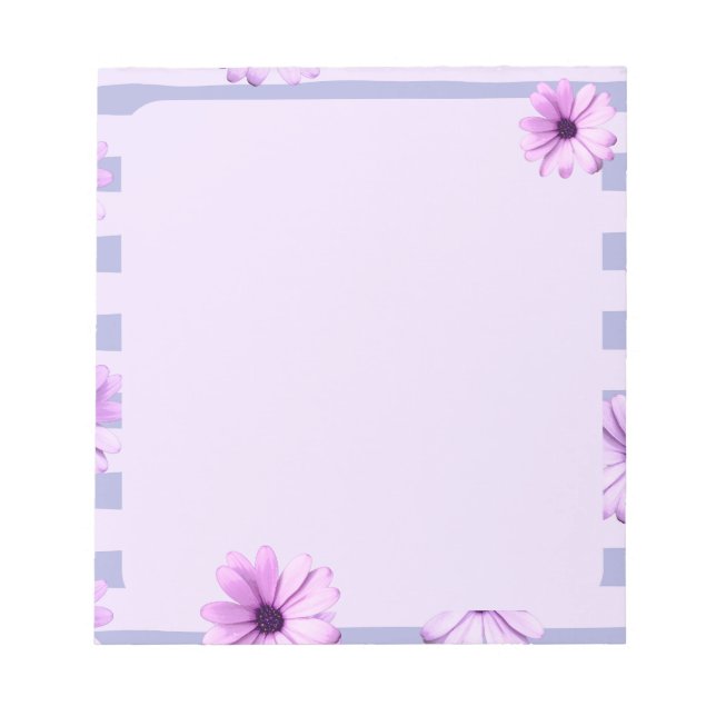 Pastel rand mönster med Daisy Anteckningsblock (Framsida)