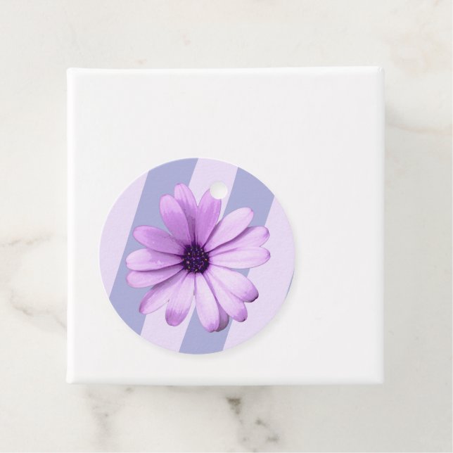 Pastel rand mönster med Daisy Gåvor Etiketter (På plats)