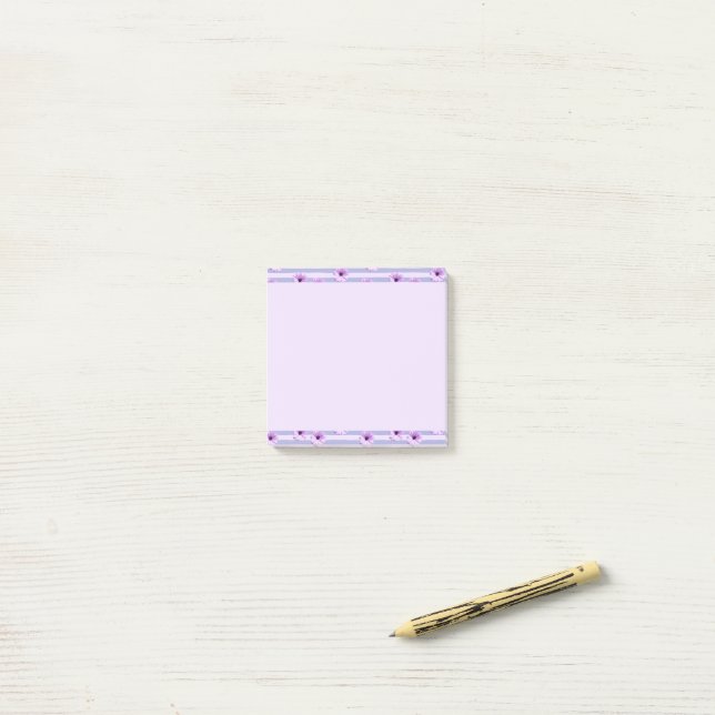 Pastel rand mönster med Daisy Post-it Block (På skrivbordet)