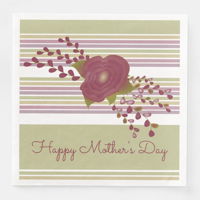Pastel Rand Mors dag Pappra Napkins Pappersservett (Framsida)