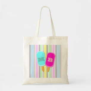 Pastel Rand och Popsicles Monogram Tygkasse