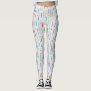 Pastel rand och punkter leggings