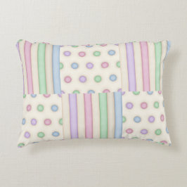 Pastel Rand & Polka dots Patchwork Prydnadskudde