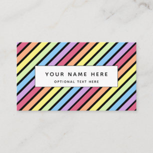 Pastel Rand Rainbow Black Rainbow Mönster Visitkort