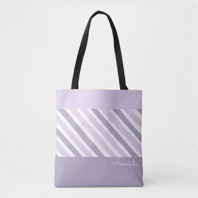 Pastel Rand Tote Bag Tygkasse (Framsida)