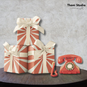 Pastel Rand Vintage Retro 90s Roligt Birthday Presentpapper