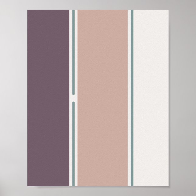 Pastel Ränder-2 – Minimal Vertikal Randig Konst Poster (Framsidan)