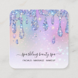 *~* PASTEL-rasterdroppsdropp GLITTER AP7 Fyrkantigt Visitkort