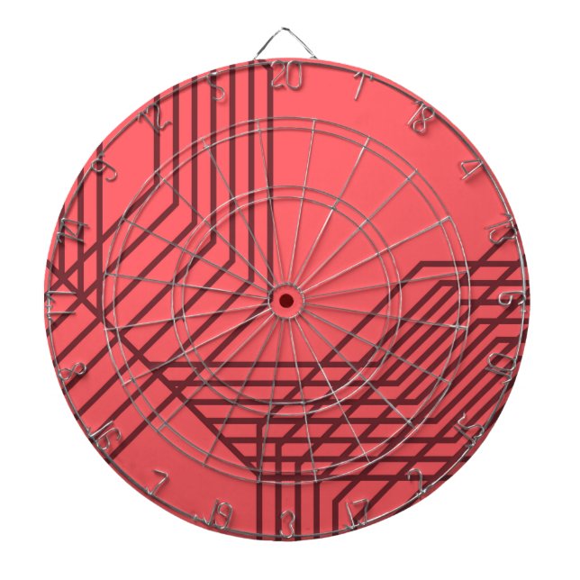 Pastel Red, enkel, modern, geometrisk design Darttavla (Framsidan)