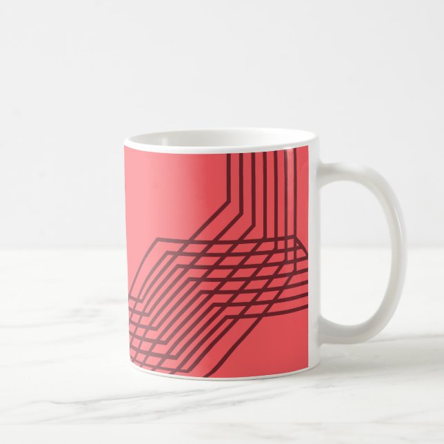 Pastel Red, enkel, modern, geometrisk design Kaffemugg (Höger)