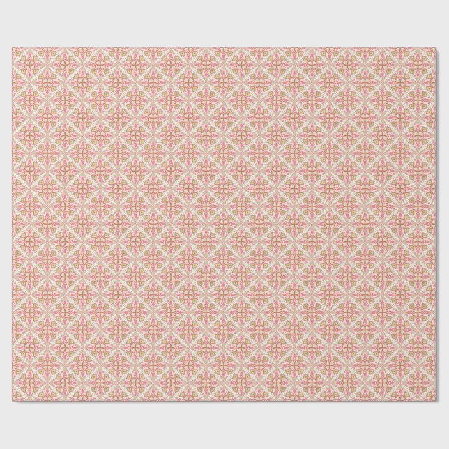 Pastel Red, Pink, and Green Holiday Wrapping Paper Presentpapper (Platt)
