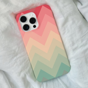 Pastel Red Rosa Turcos Ombre Chevron Mönster Barely There iPhone 6 Skal