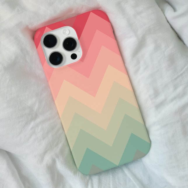 Pastel Red Rosa Turcos Ombre Chevron Mönster Case-Mate iPhone Skal (Pastel Red Pink Turquoise Ombre Chevron Pattern Case-Mate iPhone Case)