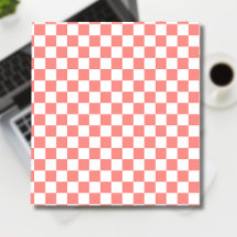 Pastel Red White Checkerboard-Vintage