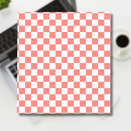 Pastel Red White Checkerboard-Vintage Anteckningsblock