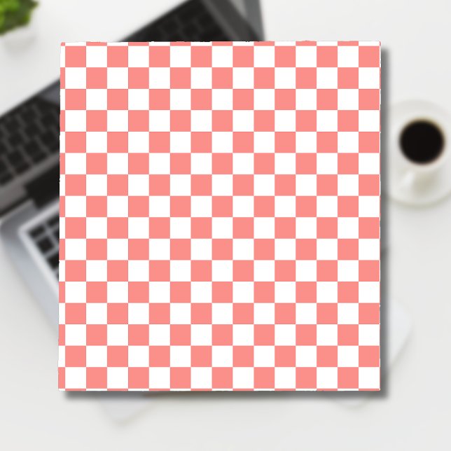 Pastel Red White Checkerboard-Vintage Anteckningsblock (Skapare uppladdad)