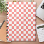 Pastel Red White Checkerboard-Vintage Anteckningsbok<br><div class="desc">Vintage för Pastel Red and White Checkerboard.</div>