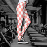 Pastel Red White Checkerboard-Vintage Leggings<br><div class="desc">Vintage för Pastel Red and White Checkerboard.</div>