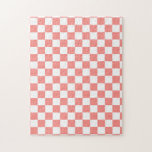 Pastel Red White Checkerboard-Vintage Pussel<br><div class="desc">Vintage för Pastel Red and White Checkerboard.</div>