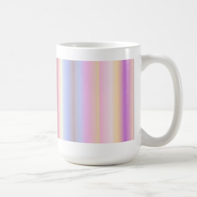 Pastel Regenbogen Streifen Fantasy Art Deco Kaffemugg (Höger)