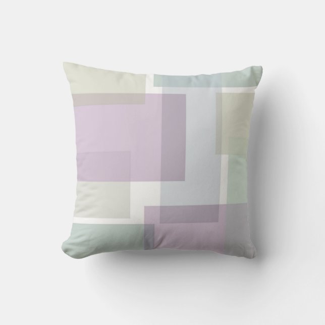 Pastel Retro blockerar Lavender Grönt Blue Kudde (Framsida)