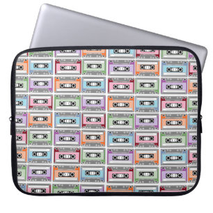 Pastel Retro Cassette Tapes Mönster Laptop Fodral