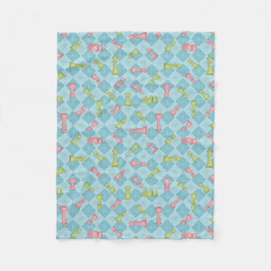 Pastel Retro Chess Board Fleecefilt