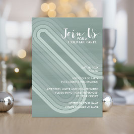 Pastel Retro Curvy Linjer Pastel - Julfest Inbjudningar