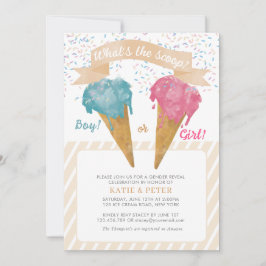 Pastel Retro Ice Cream Gender Reveal Party Inbjudningar