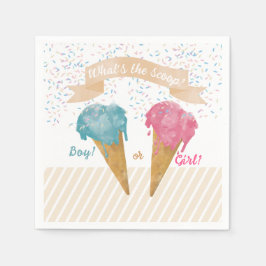 Pastel Retro Ice Cream Gender Reveal Party Pappersservett