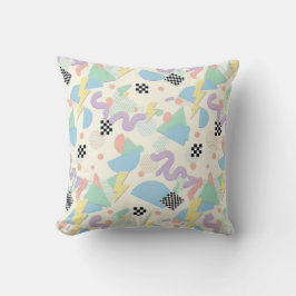 Pastel Retro Memphis Pattern Swirls Kudde