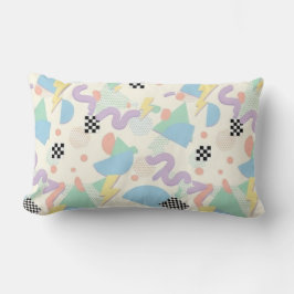 Pastel Retro Memphis Pattern Swirls Lumbarkudde