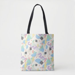 Pastel Retro Memphis Pattern Swirls Tygkasse