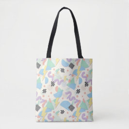 Pastel Retro Memphis Pattern Swirls Tygkasse