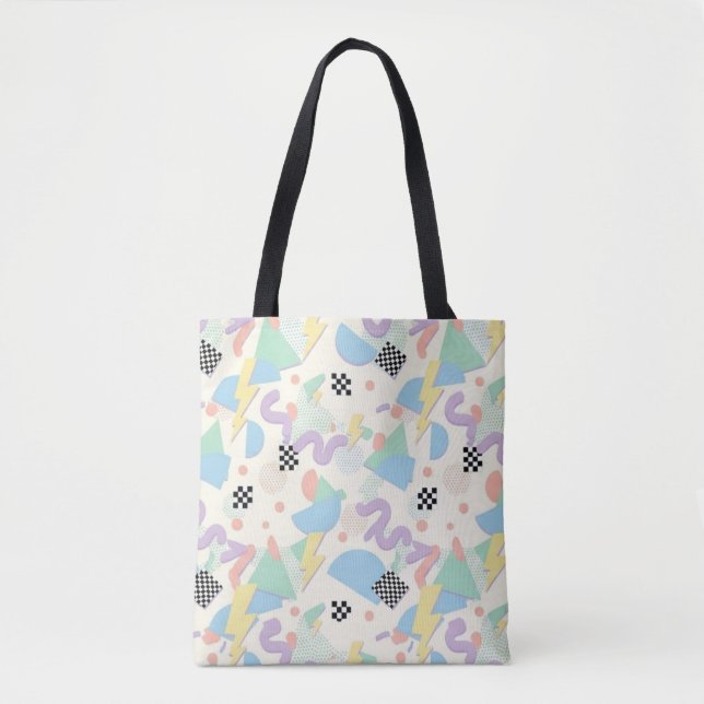 Pastel Retro Memphis Pattern Swirls Tygkasse (Framsida)