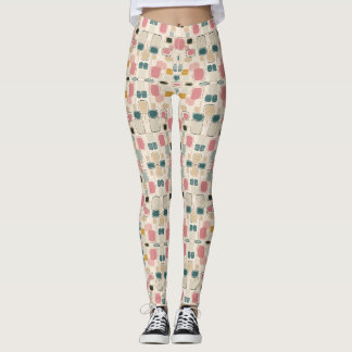 Pastel Retro Pattern | Abstract Pebble & Pod Leggings