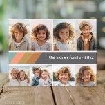 Pastel Retro Rand - 8 fotokollage Vykort<br><div class="desc">Framsida - 8 fotomall i ett enkelt rutnät med vit gräns. En roligt, rand mönster med ränder på en grått-bakgrund. och ett enkelt teckensnitt gör en modern, minimal design att skicka till vänner. Bakåt - Standarddesign för vykort. Om du vill att den ska vara tom går du in i det...</div>