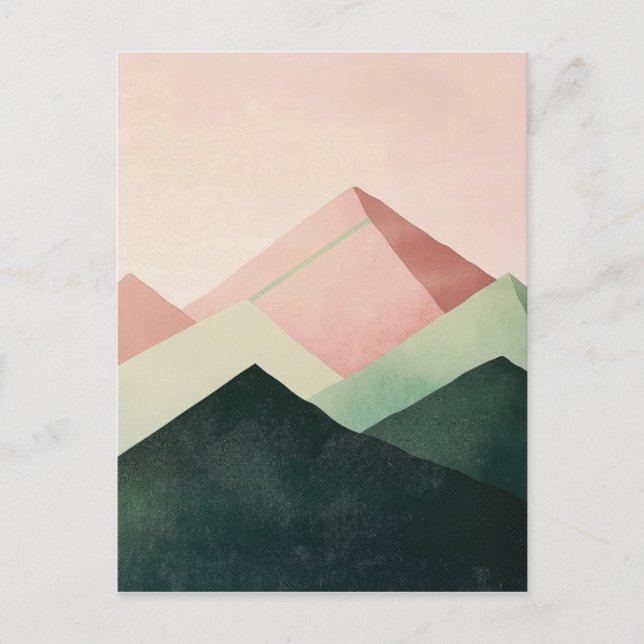 Pastel Ridge – Geometriskt Berglandskap #1 Vykort (Framsida)